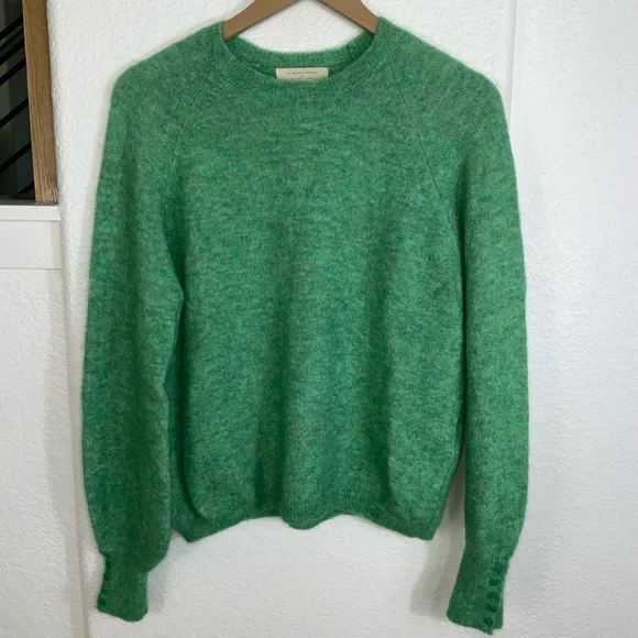 Sezane Green Crew Neck Sweater - Picture 2 of 6